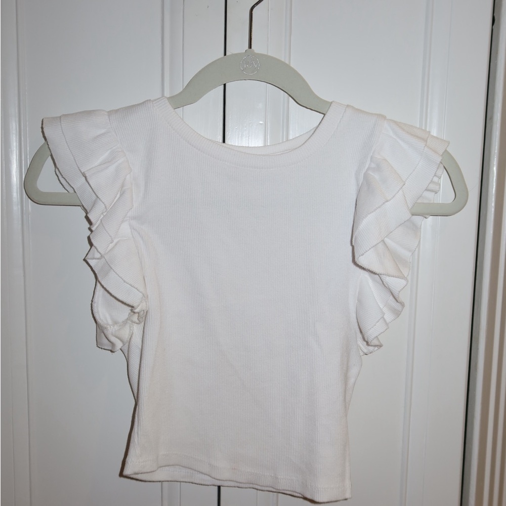 Zara White Ruffle Tank